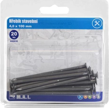 Baunägel 100 × 4 mm, 20 Stk.