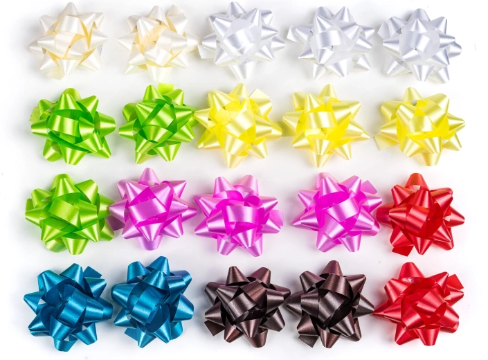 Selbstklebende Geschenkrosetten 5 cm, Farbmix (20 Stück)