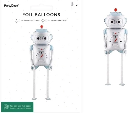 Folienballon Roboter Mix 37 × 80 cm