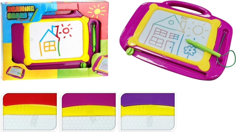 Magnetische Zeichentafel mit Stift 25 × 18,5 cm – Farbmix