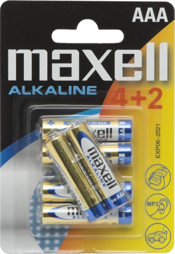 Alkaline-Microbatterien AAA LR03 1,5 V, 6 Stück