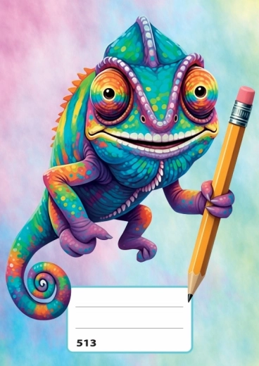 Liniertes Heft A5 Chameleon - 1 Stück