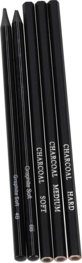 Breite Auswahl an Stiften und Kohlen