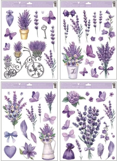 Fensterfolie Lavendel mit Glitzer 30 x 42 cm
