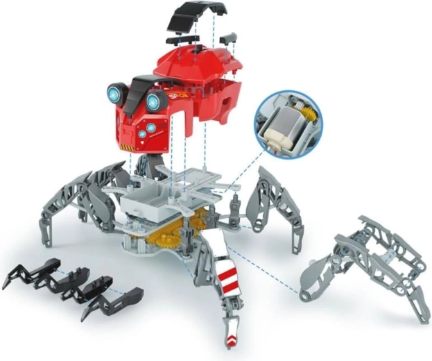 Bauen Sie den Roboter aus mehr als 100 Teilen zusammen