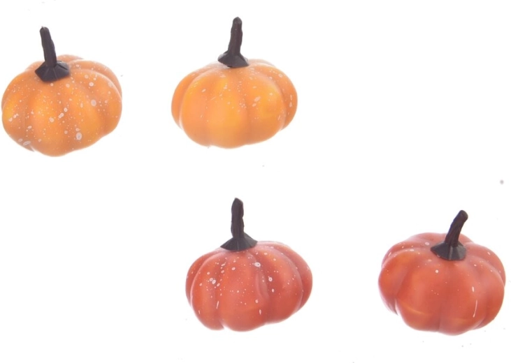 Dekorative Kürbisse aus Kunststoff, orange, 4 Stk.
