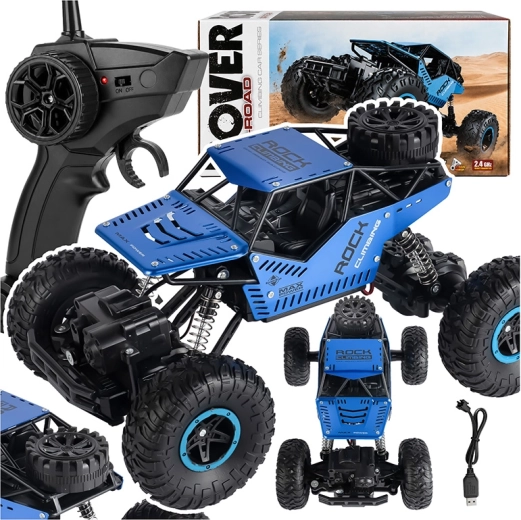 RC-Geländewagen 4x4 mit Fernsteuerung und Akku, schwarz – 1 Stück