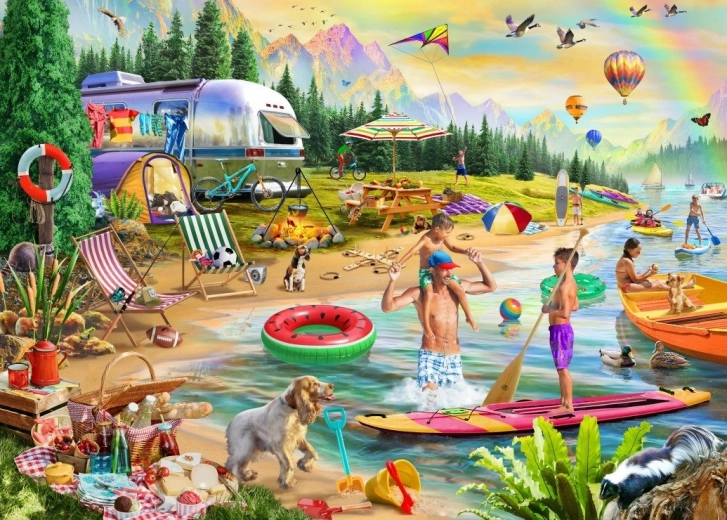 Puzzle Sommercamping am See 500 Teile BLUEBIRD