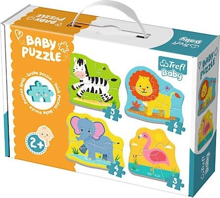Baby-Puzzle Tiere auf Safari 4-in-1 (3–6 Teile) TREFL
