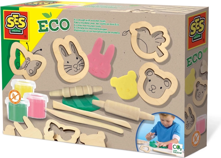 ECO Knetmasse mit Holz-Zubehör