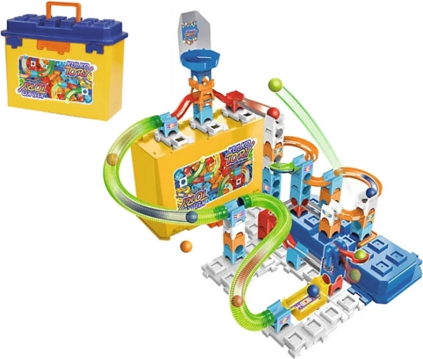 Kugelbahn – Kugelbahn-Set zum Bauen und Aufbewahren