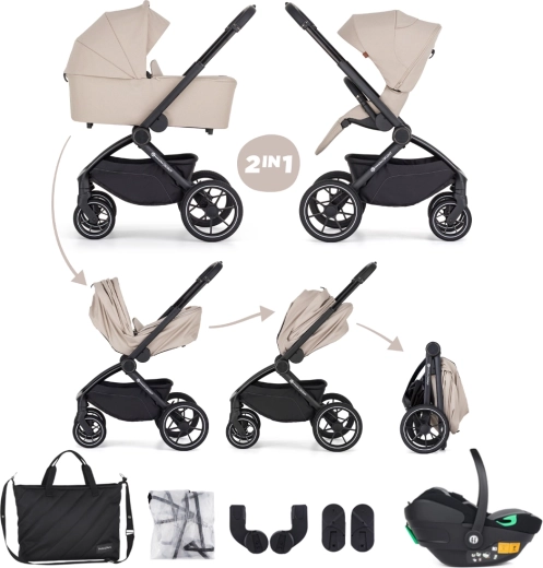 Petite&Mars Kombikinderwagen Scout 3-in-1 Soft Mousse mit Babyschale Core Pro i-Size
