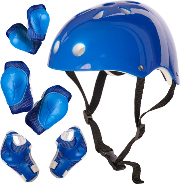 Kinderhelm und Schützer für Inlineskates, Skateboard und Roller – Blau