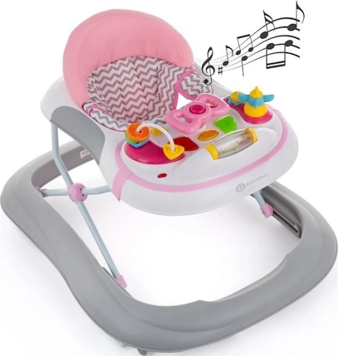Petite&Mars Lauflernwagen mit Sound Monty Chevron Blue