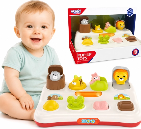 WOOPIE Baby Lernspielzeug Pop-up-Zootiere