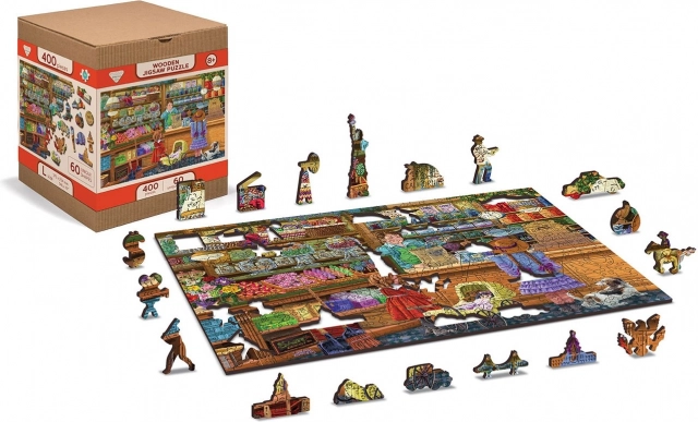 Holzpuzzle beidseitig WOODEN CITY Süßes Abenteuer 2-in-1, 1000 Teile