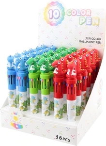 Kugelschreiber Dino 10 Farben