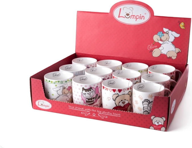 Set keramischer Lumpin-Tassen, Mix, 12 Stück