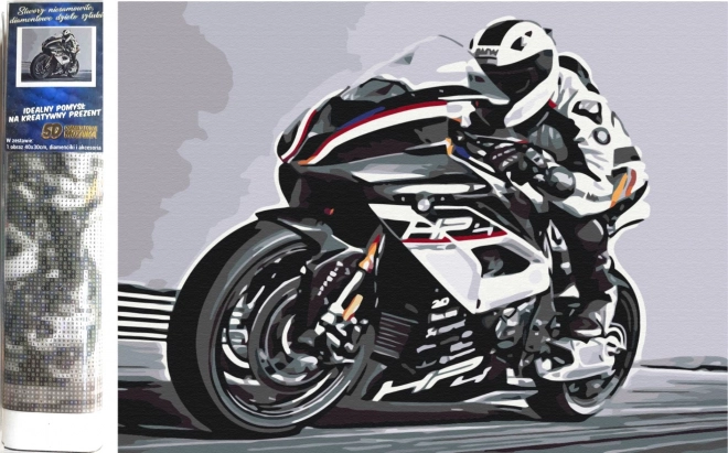 Diamantmalerei NORIMPEX – Straßenmotorrad 30 × 40 cm