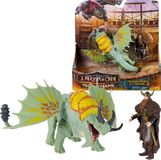 Drachenzähmen leicht gemacht – Set mit Drache Rumblehorn und Stoick Figur