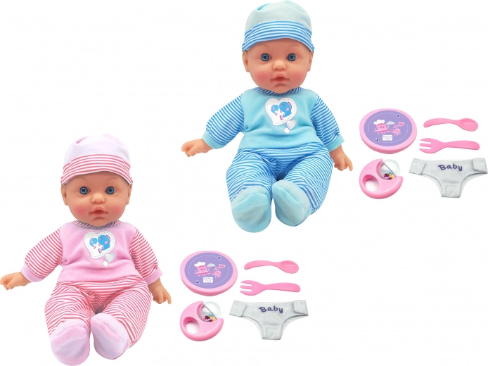 Baby mit Geräuschen und Zubehör 41 cm