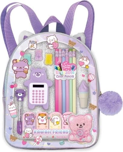 Hot Focus violetter Mini-Rucksack mit Schulbedarf