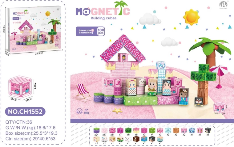 Magnetische 3D-Würfel – Set mit 100 Stk.