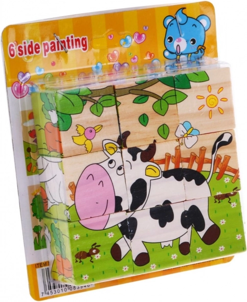 Holzpuzzle für Kinder 18M+ Tierpuzzle 6 Bilder