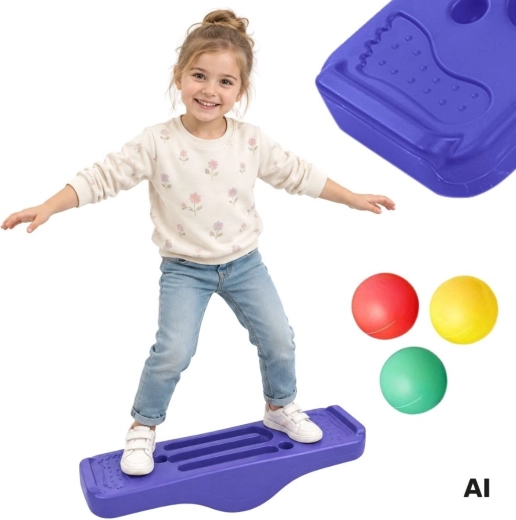 Woopie-Balancebrett mit Labyrinth und Kugeln Montessori