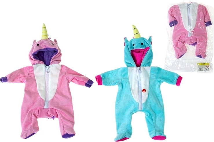 Einhorn-Strampler mit Kapuze für Puppe 40 cm