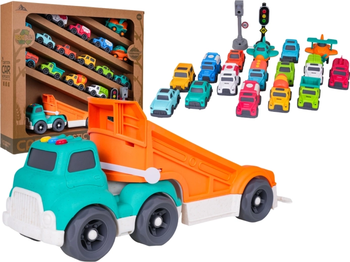 Mega-Set farbiger Autos mit interaktivem Abschleppwagen