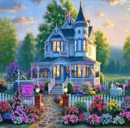 Diamantmalerei – Haus mit schönem Garten 30 × 40 cm