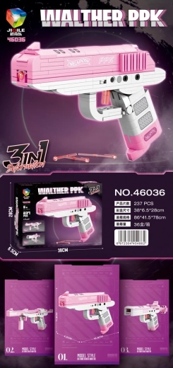 Bausatz rosa Pistole 237 Teile