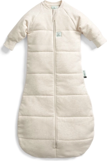 ErgoPouch Jersey Schlafsack mit Ärmeln aus Bio-Baumwolle, Oatmeal Marle, 3–12 Monate, 3,5 TOG