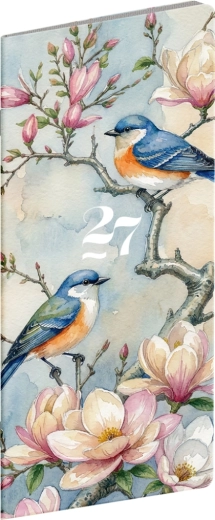 Notique Taschenkalender Vögel 2027 (monatlich) 8 × 18 cm