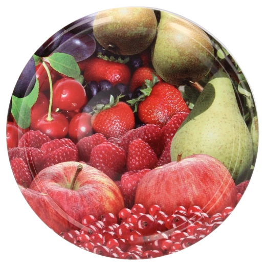 Deckel für Einmachgläser mit Fruchtmotiv 66 mm, 4 Laschen
