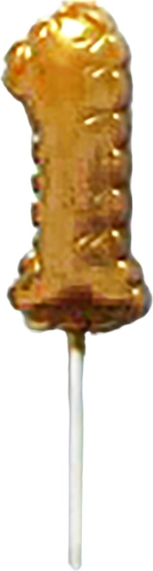 Tortenkerze Zahl 1 gold zum Einstecken 6 cm