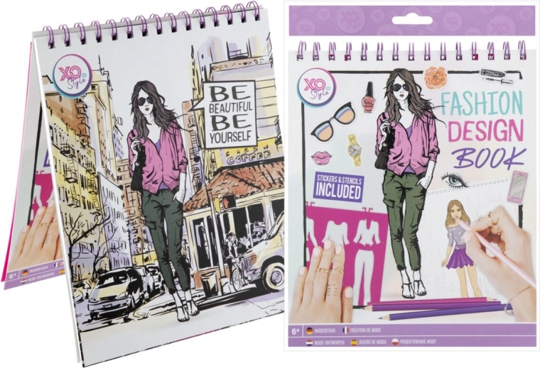 Kreativset Modedesignerin – Skizzenbuch mit Schablonen und Aufklebern