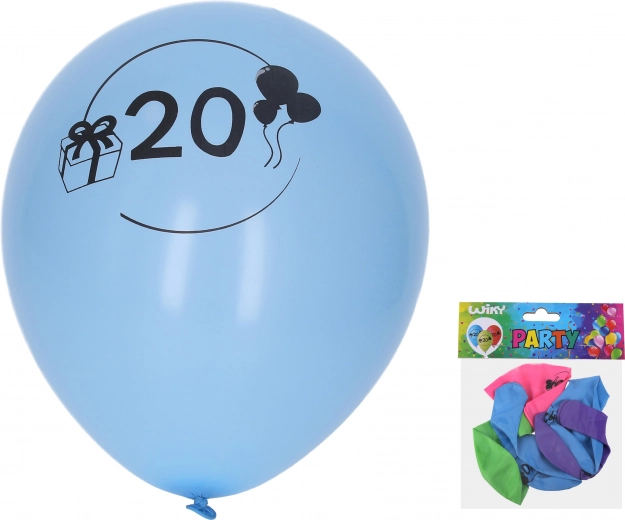 Luftballons 30 cm mit Zahl 20 – Set mit 5 Stück