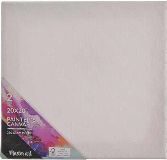 Malleinwand 20 × 20 cm, Set mit 2 Stück