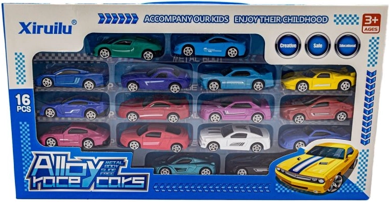 16 Autos in einer bunten Kollektion