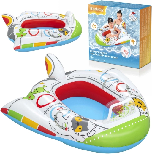 Aufblasbares Kinderboot in Form eines Raumschiffs mit Sound Bestway Funspeakers