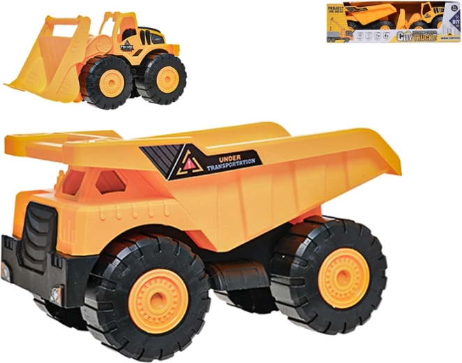 Bauset mit Baufahrzeugen – Radlader 24 cm und Kipper 26 cm