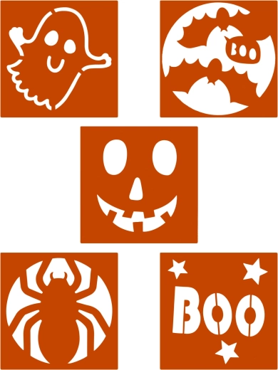 Halloween-Schablonenset – 5 Stück