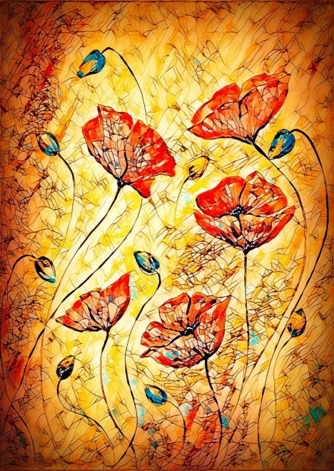 Puzzle Rote Mohnblumen 1000 Teile