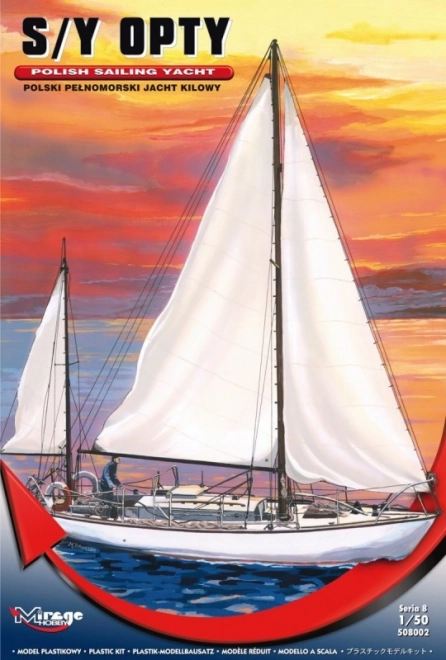 Plastikmodell der Yacht S/Y OPTY zum Zusammenkleben