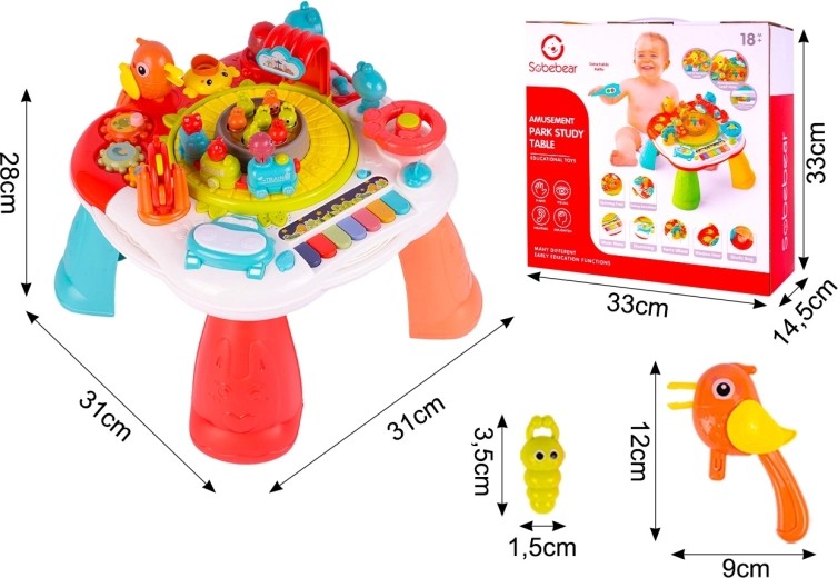 Lernspieltisch Zug mit Aktivitäten