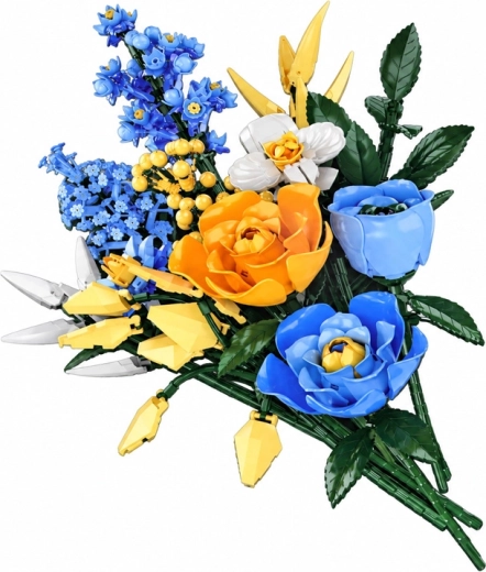 Farbenfroher, detailreicher Blumenstrauß