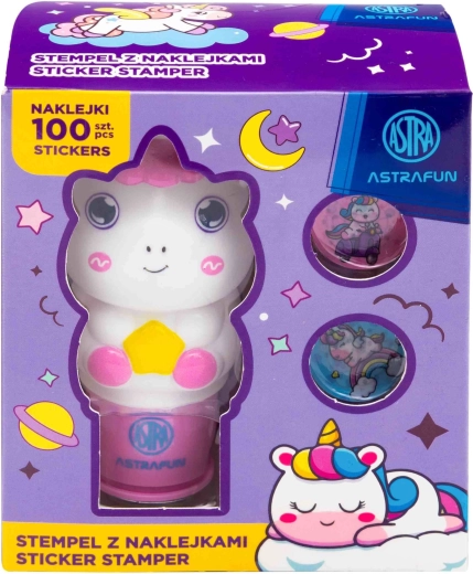 Astra Stempel mit 100 Aufklebern – Einhorn