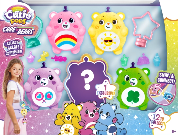 Cutie Pops – Rucksackanhänger Care Bears Deluxe-Set mit Überraschung (5 Stk.)